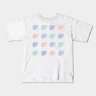 Pastel Monstera Deliciosa Leaves Kids T-Shirt